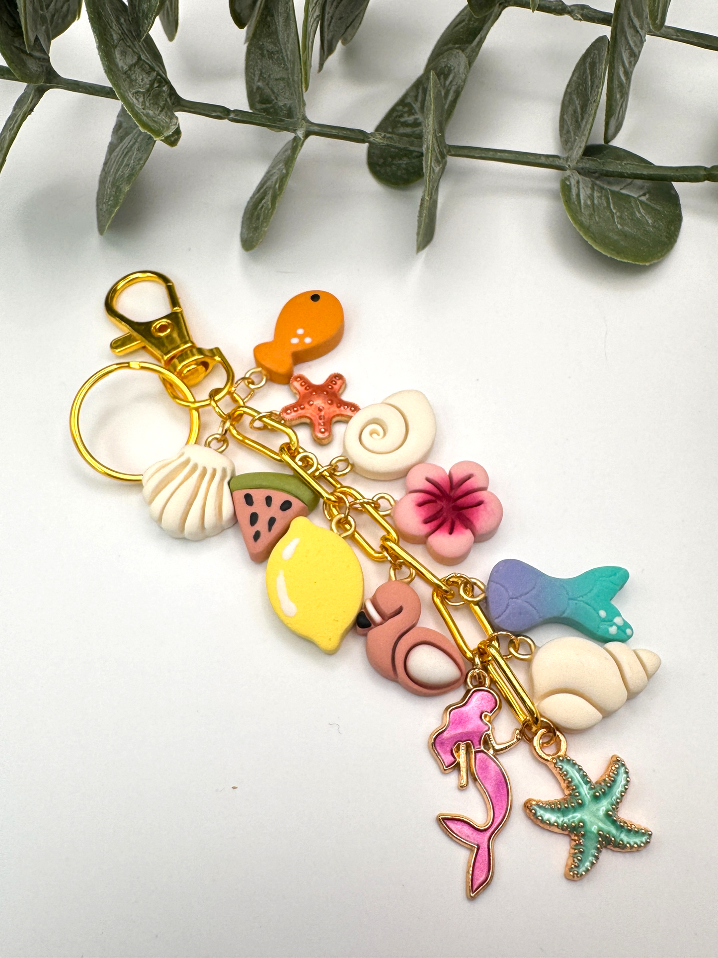 Ocean Getaway Bag Charm- Pink Mermaid