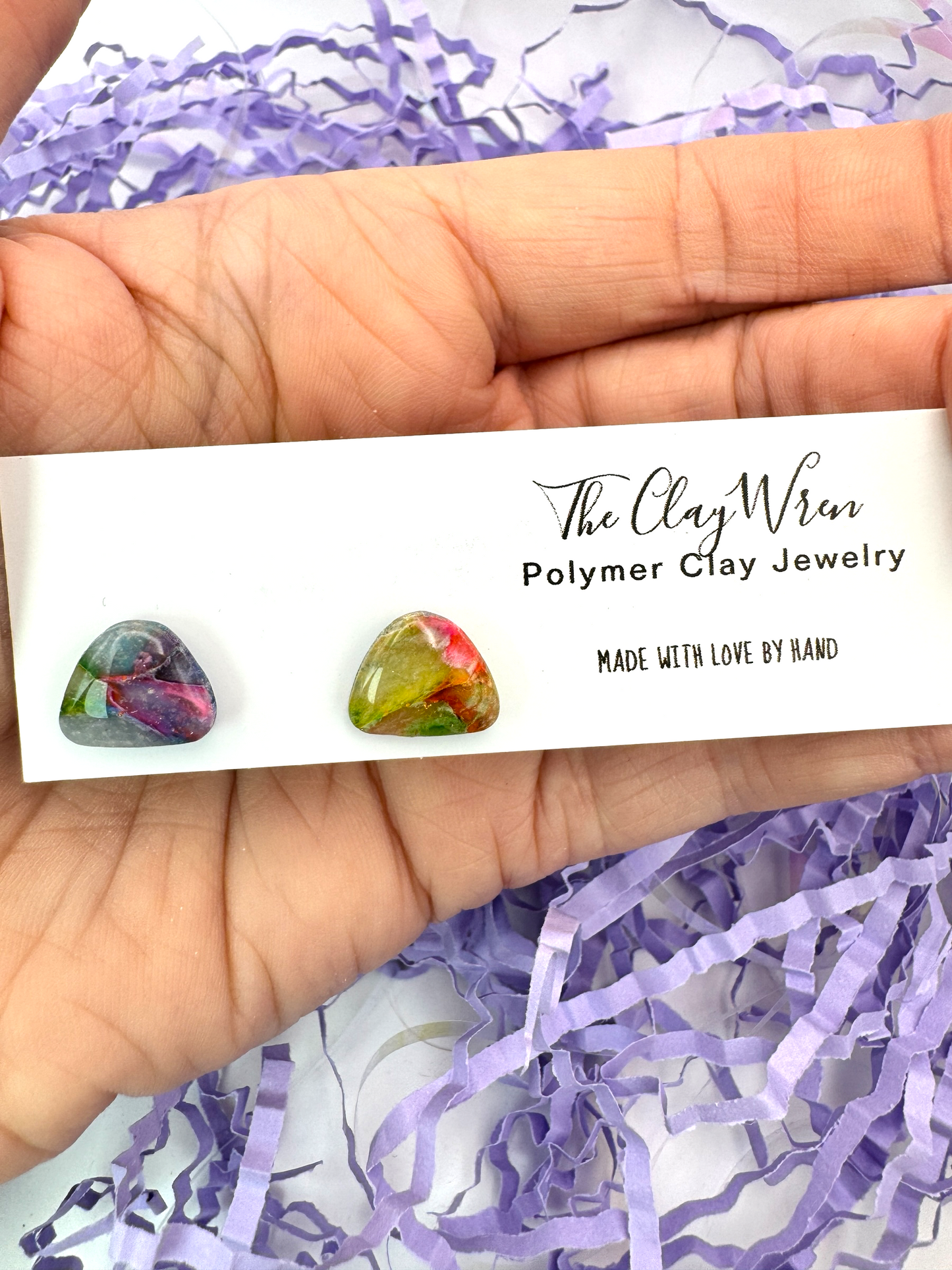 Rainbow Marble Studs- Gumdrops