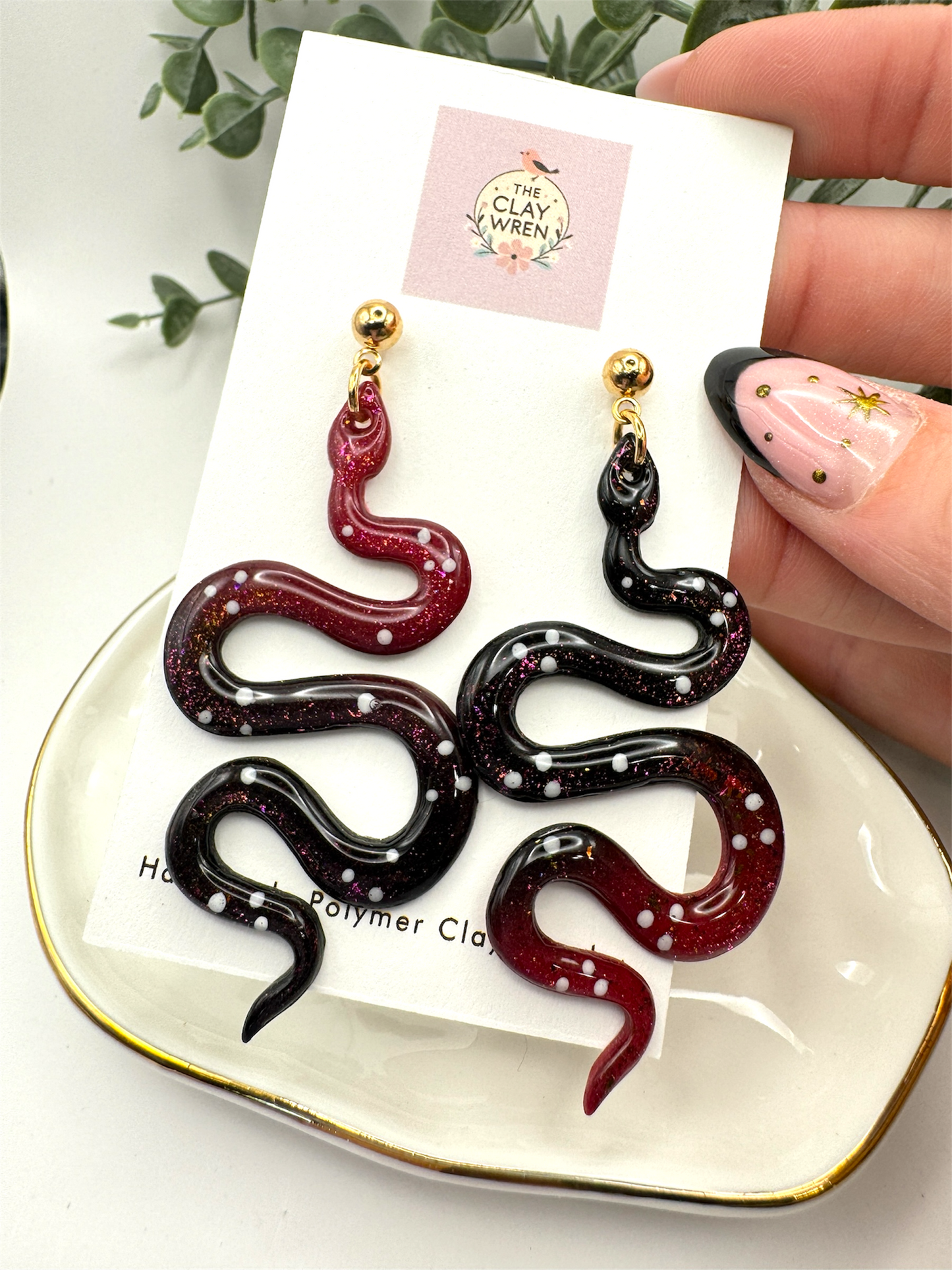 Ombré Snake Dangles- Gold posts