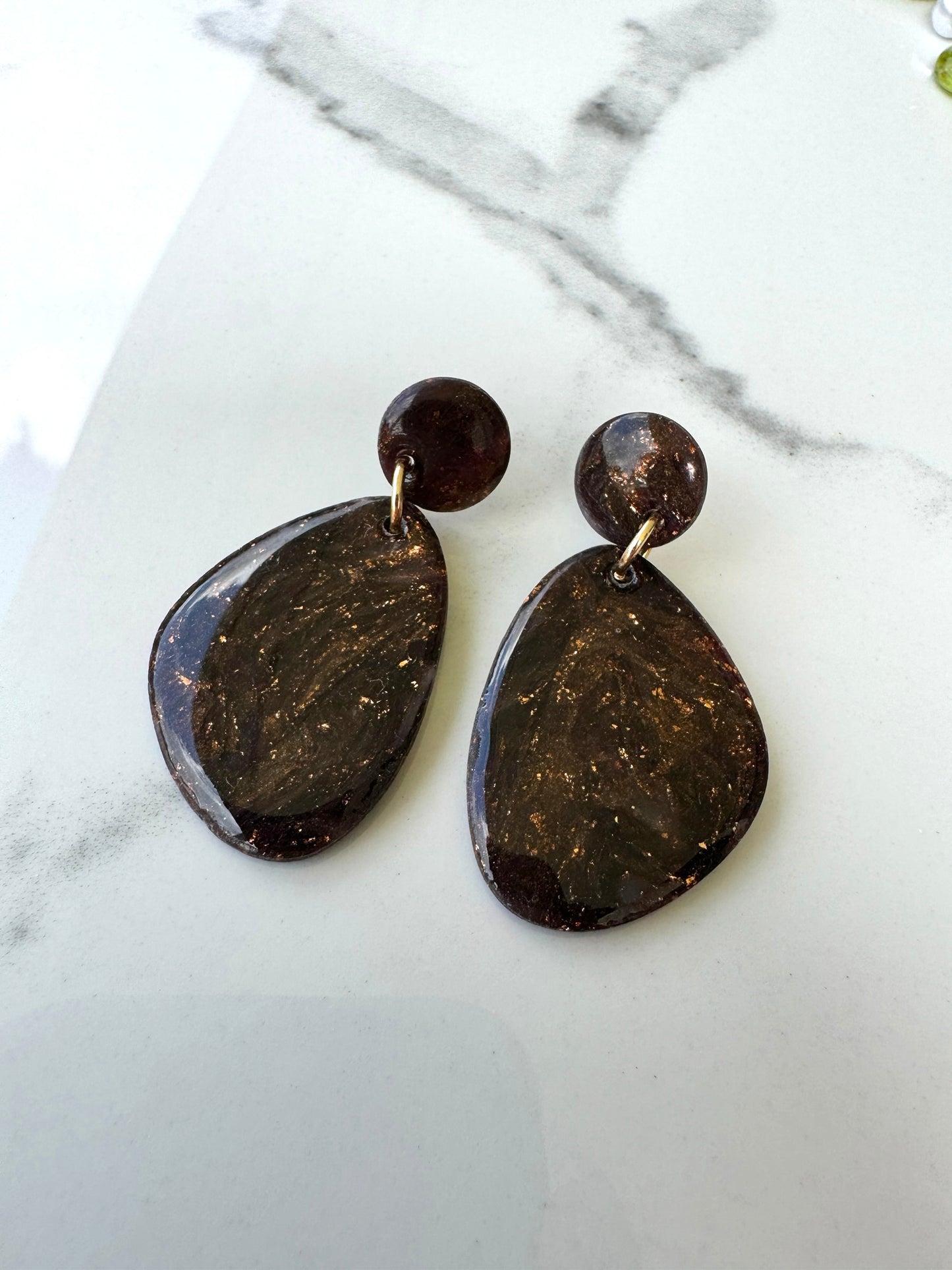 Copper Dangles with stud
