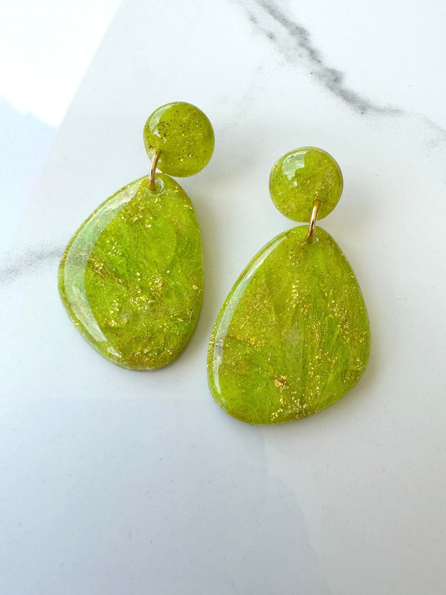 Peridot Inspired Dangles with stud