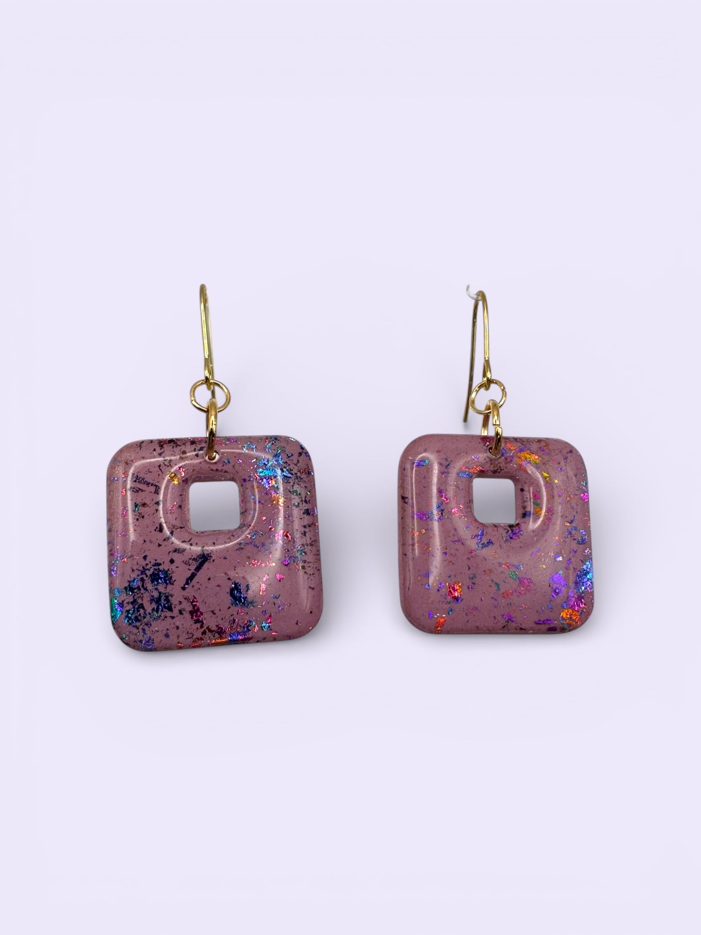 Square Mauve Cutout Dangle