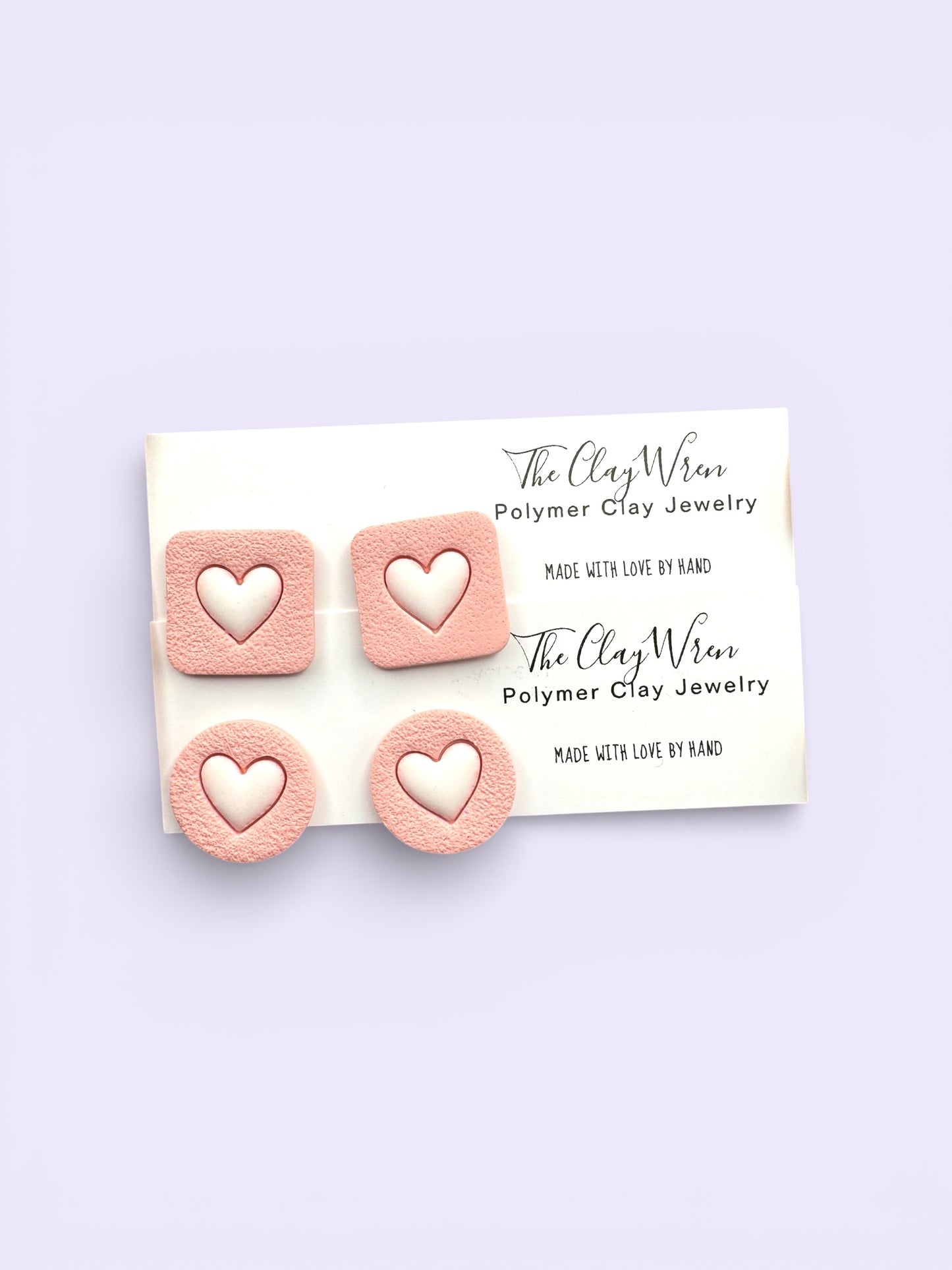 Pink VDay Studs (1 pair)