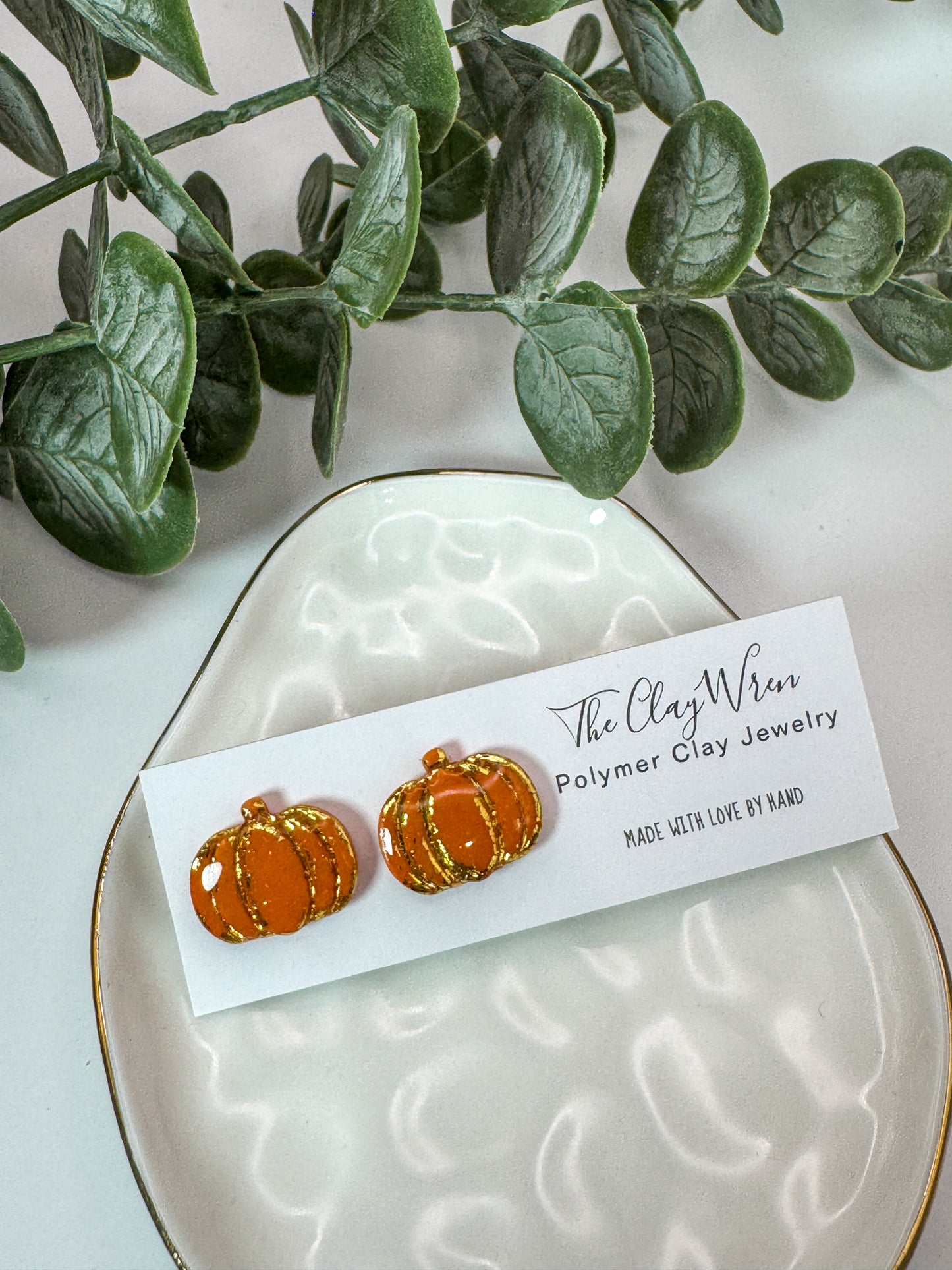 Orange Pumpkin Studs