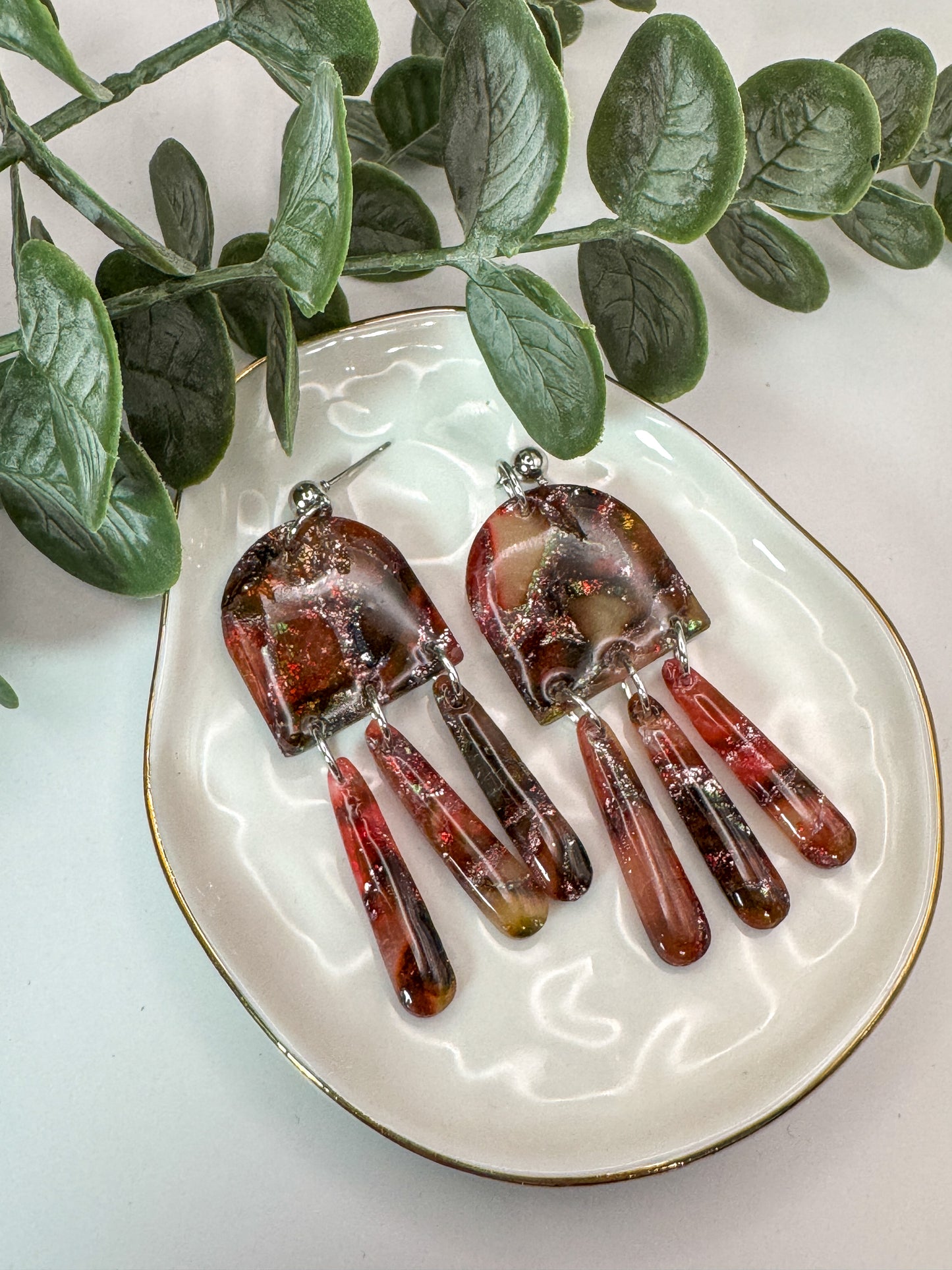 Faux Stone Purple Dangles