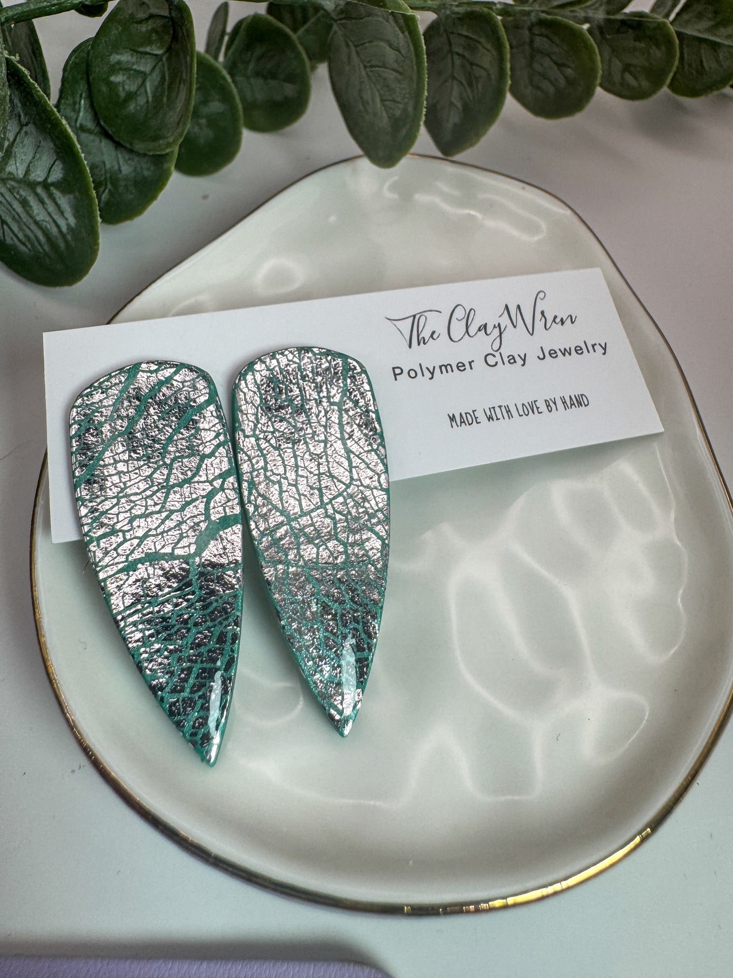 Large Teal Daggar Studs