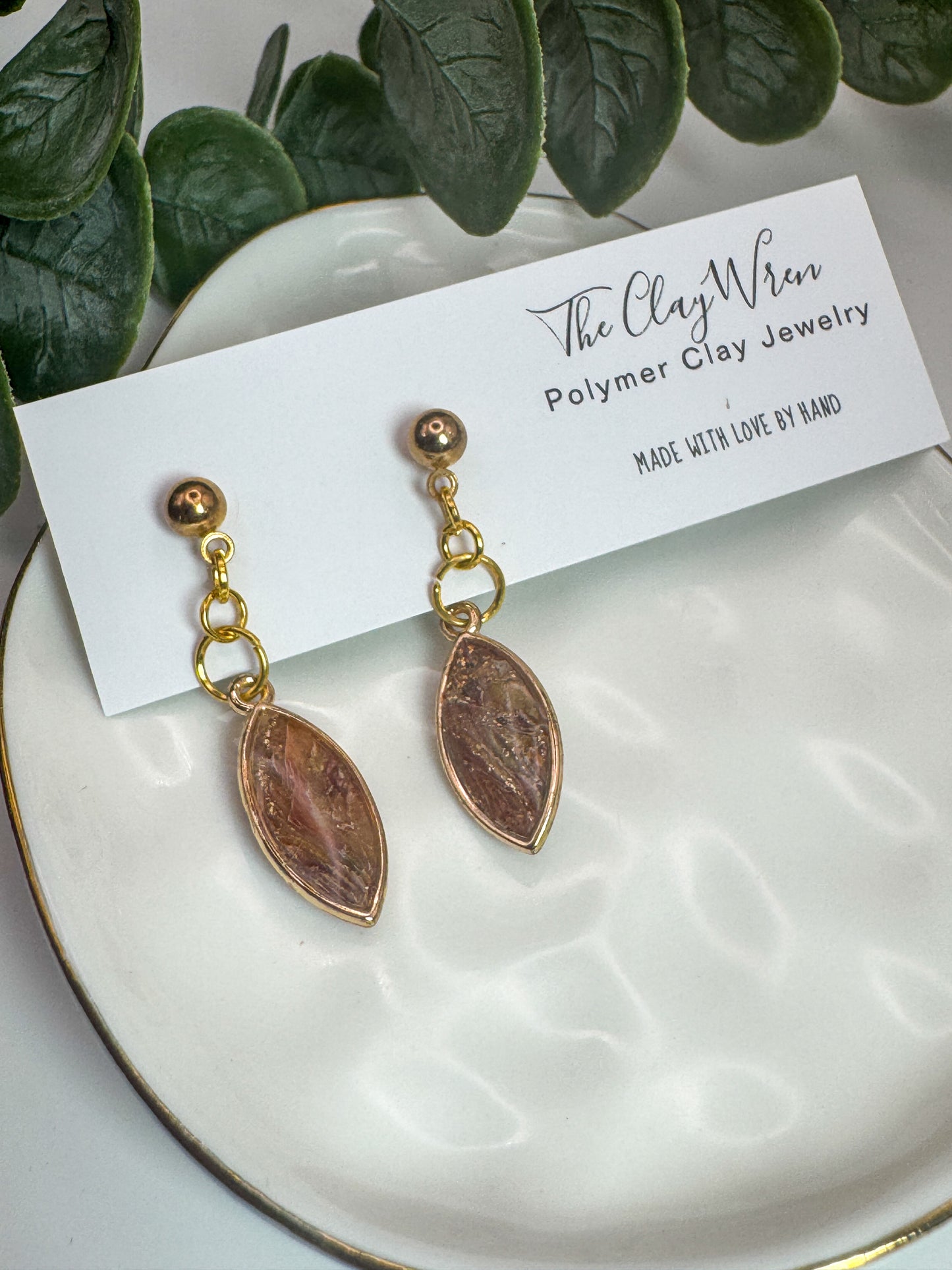 Mini Gold Bezel Dangles