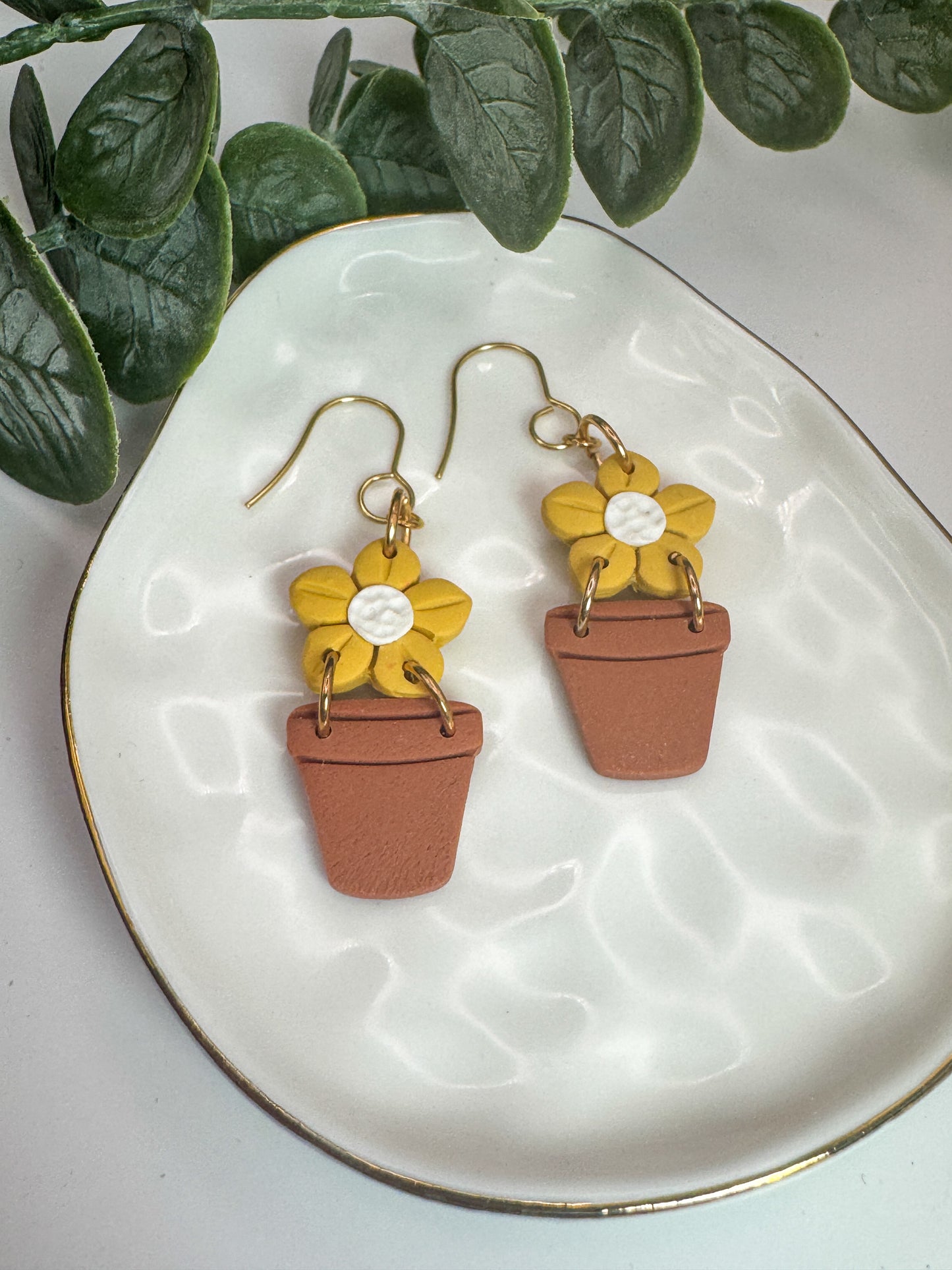 Yellow Potted Flower Dangles