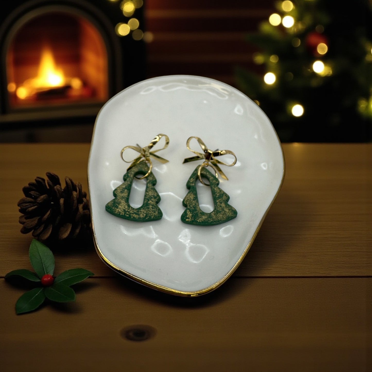 Christmas tree donut dangles