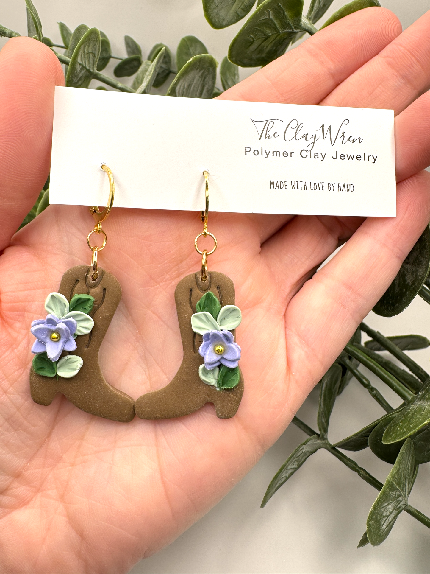 Cowgirl Boots- Violet Flowers