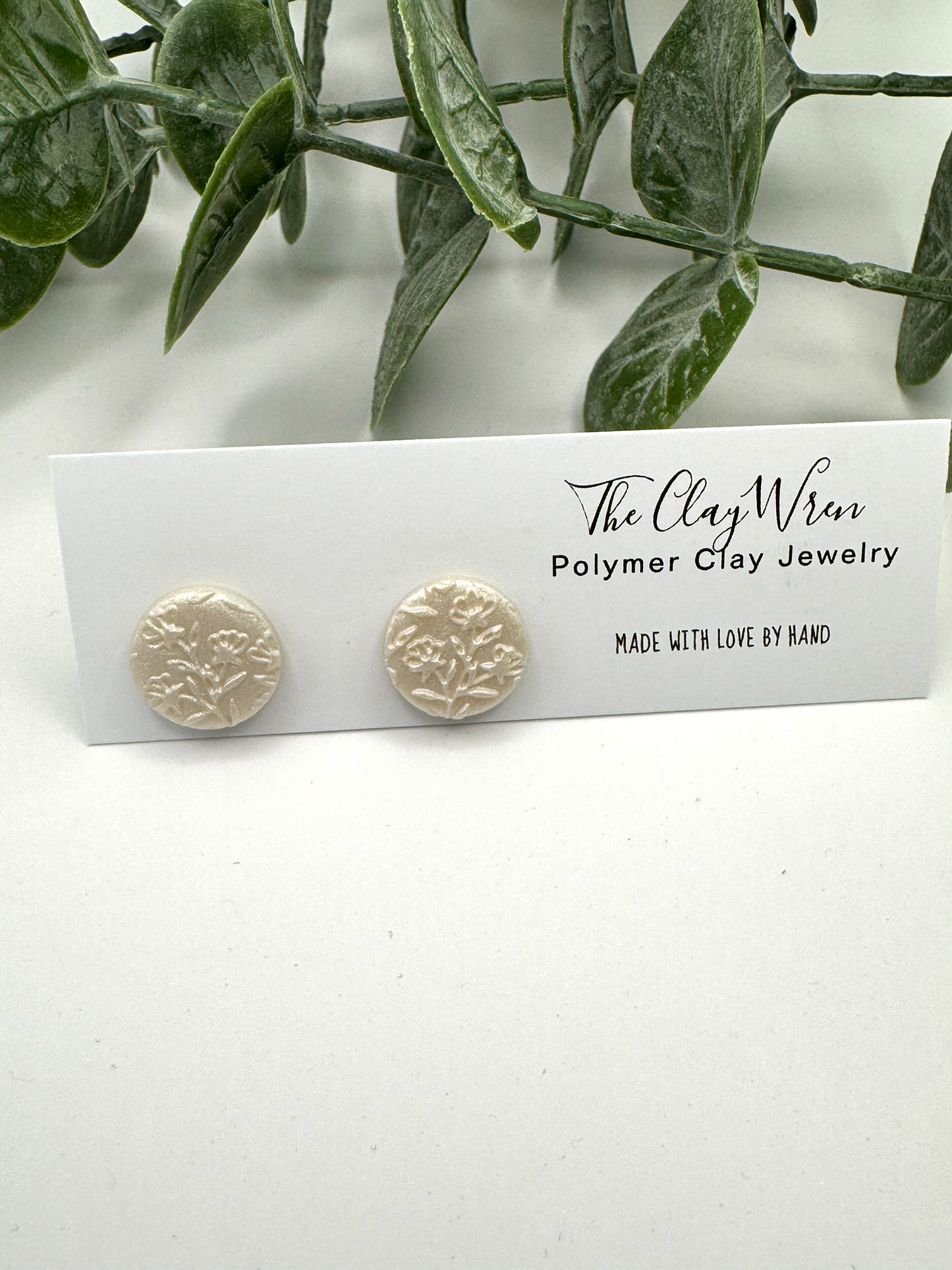 Everyday Textured Studs- Floral Design