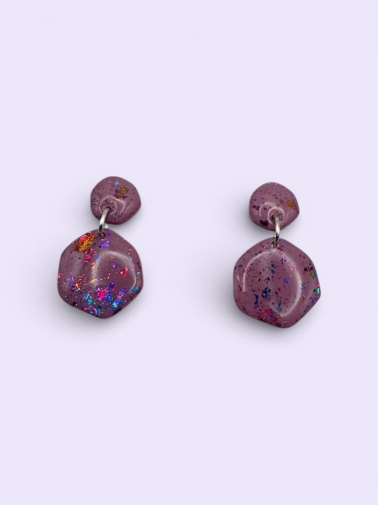 2 Tiered Mauve Organic Dangle