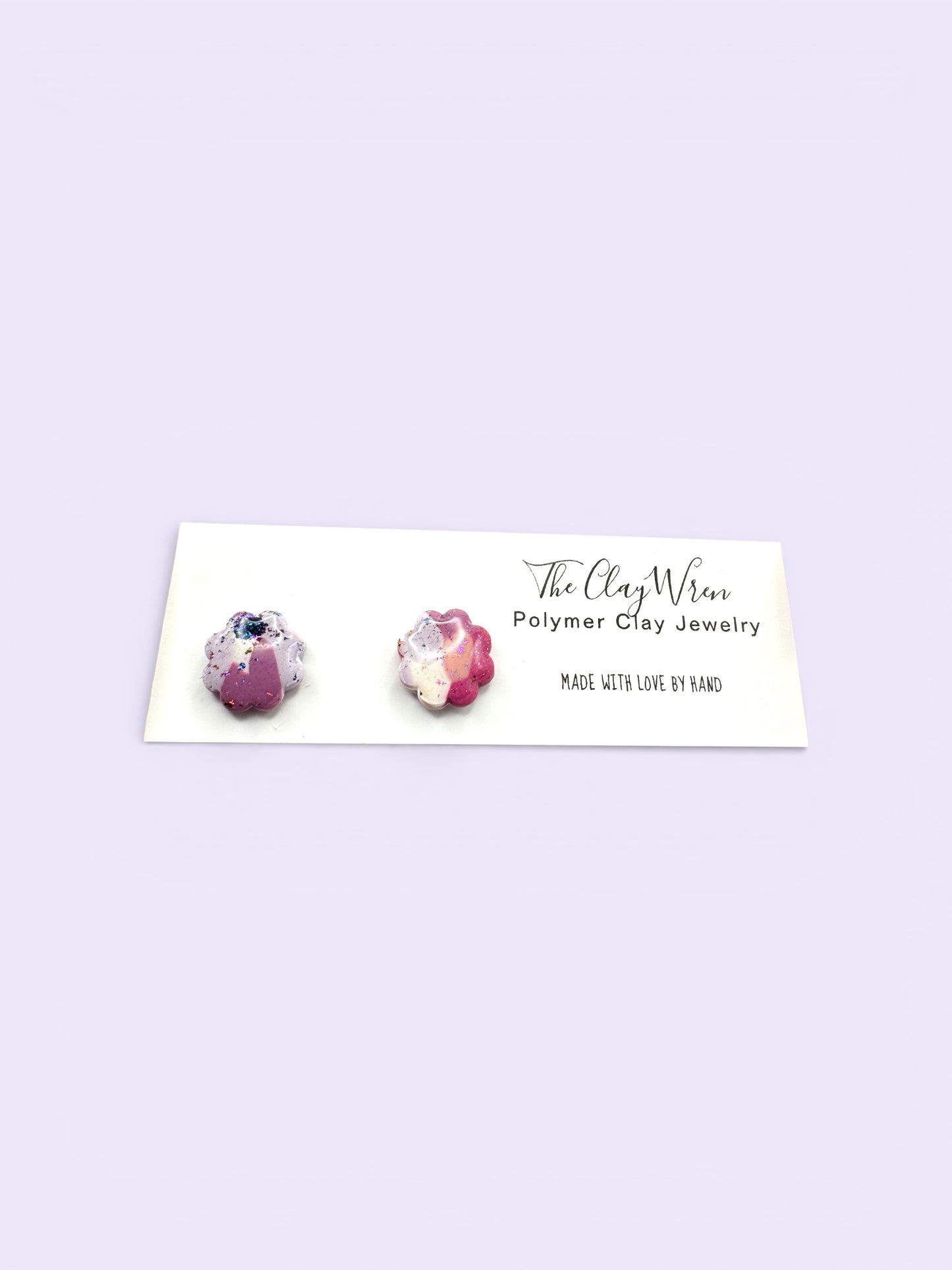Wavy Round Multicolor Studs- Small