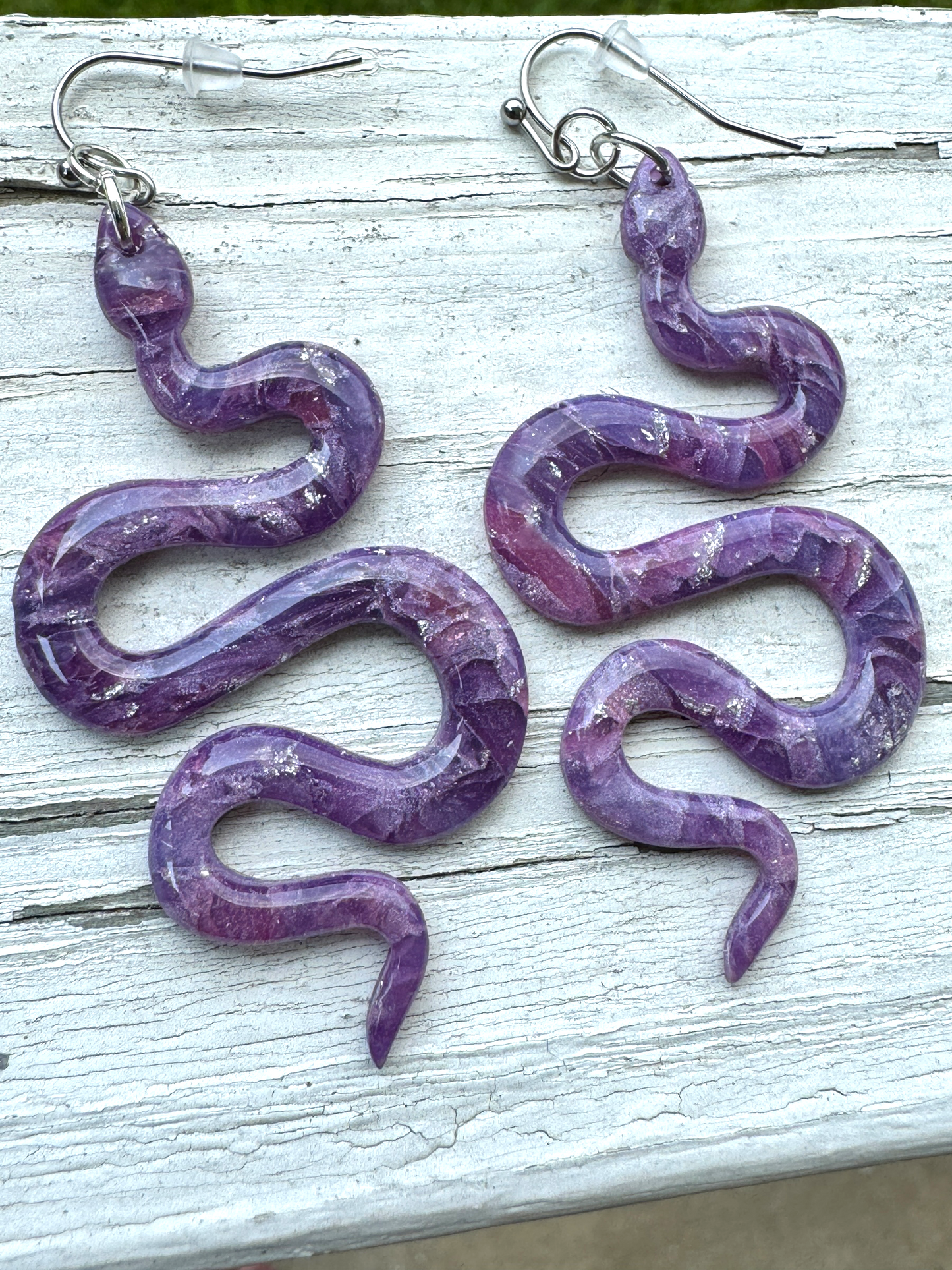 Purple Translucent Snake Dangles