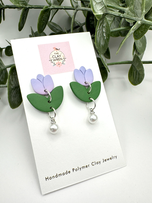 Spring Ombré Tulips- with pearl charm