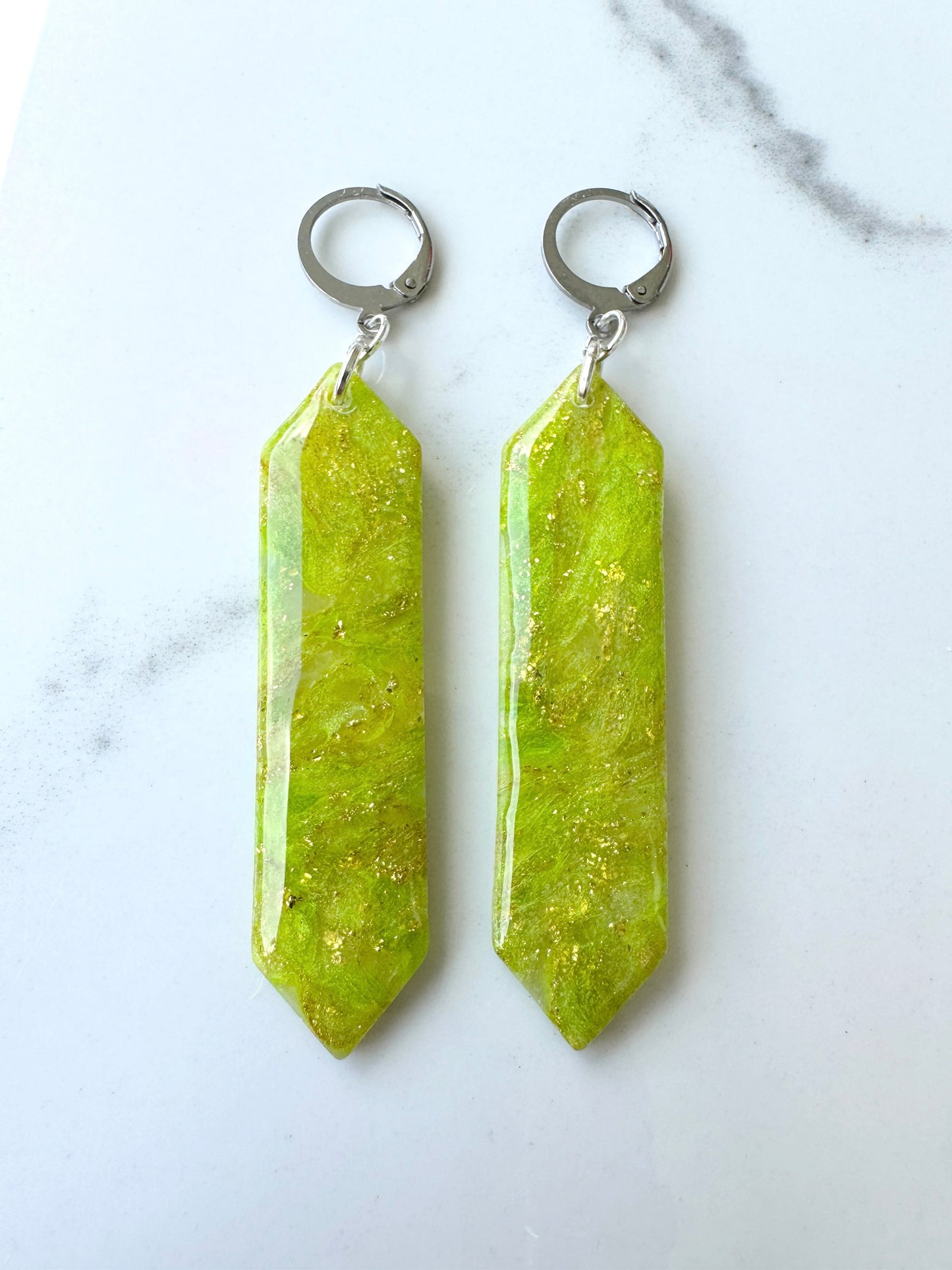 Peridot Inspired Wand Dangles