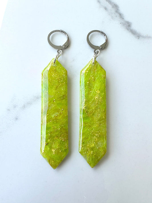 Peridot Inspired Wand Dangles