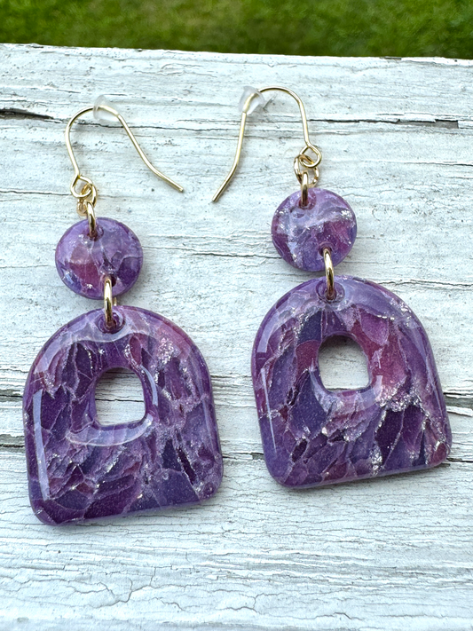 Purple Translucent Arch Windowed Dangles