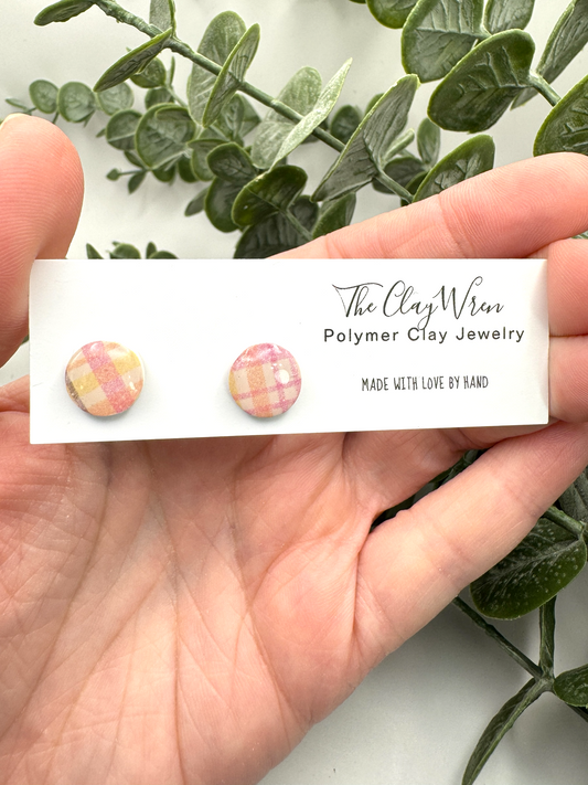 Mini Spring Studs- yellow & pink