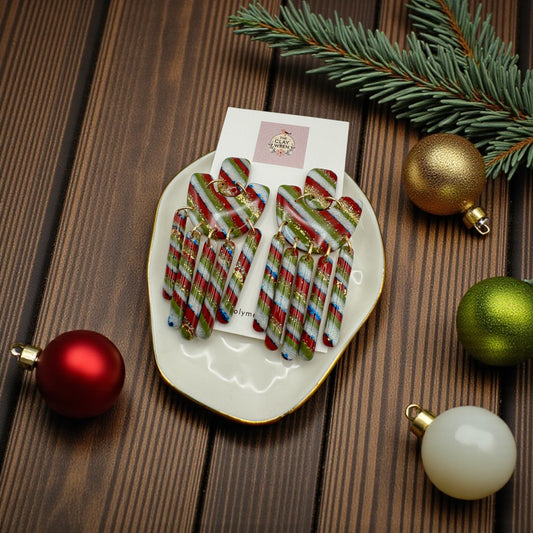 Large Striped Ornament Dangles