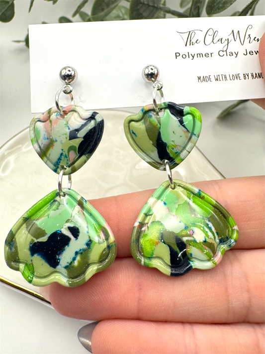 Botanical Dangles- 2 tiered Fan Leaf