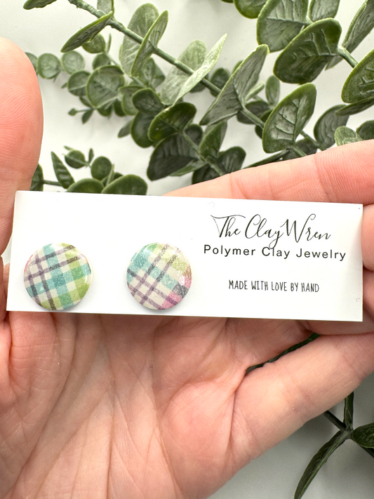 Large Spring Studs- green, blue, pink