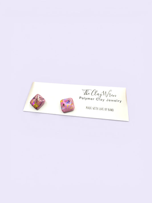 Mauve Sparkly Studs- Small