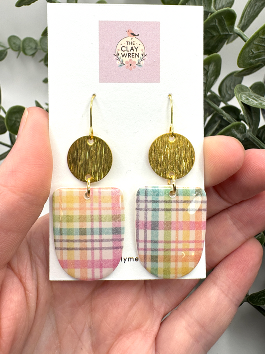 Spring Dangles with brushed metal charm