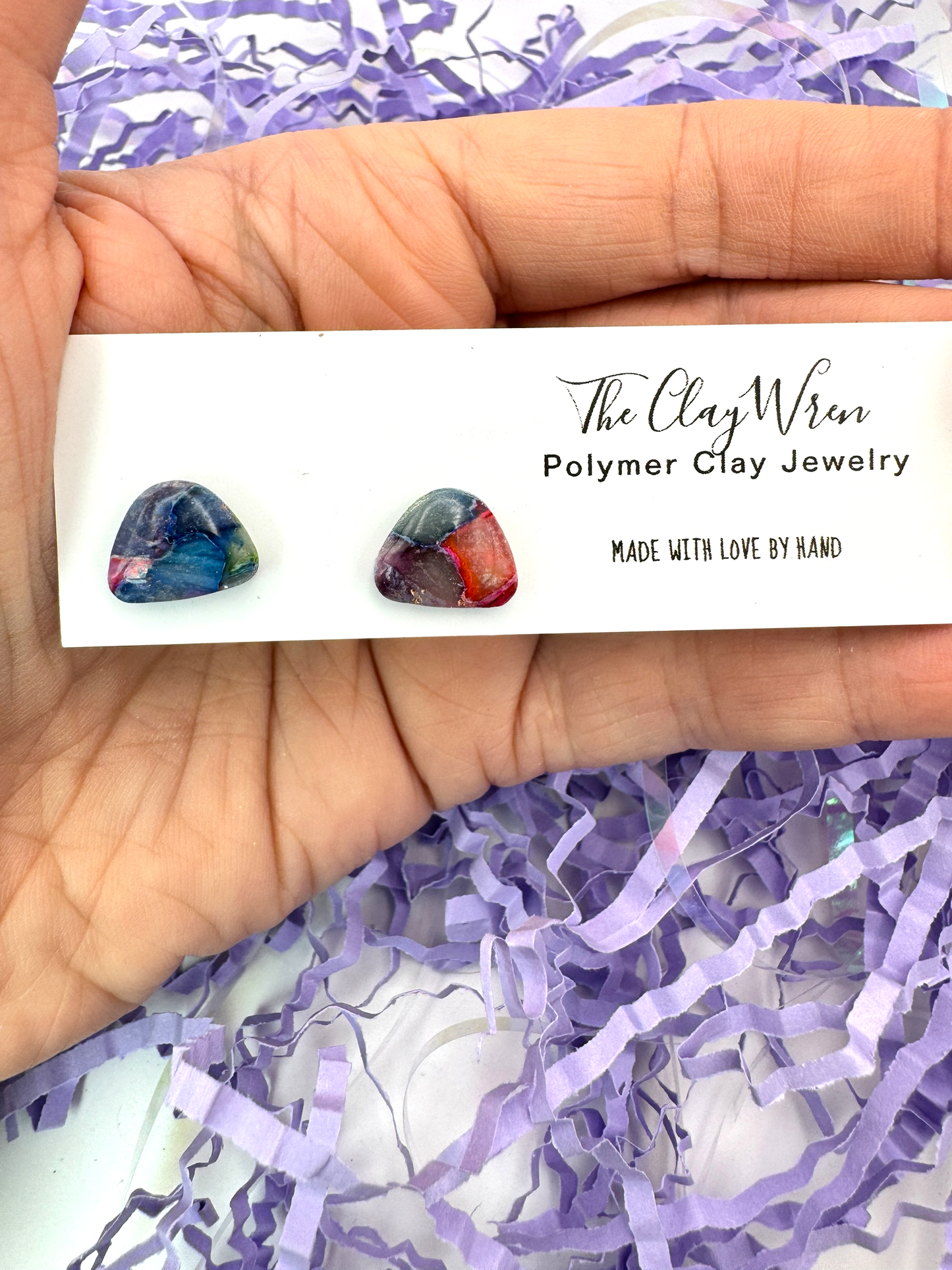 Rainbow Marble Studs- Gumdrops