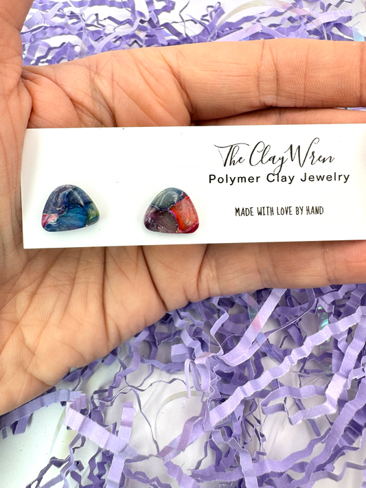 Rainbow Marble Studs- Gumdrops