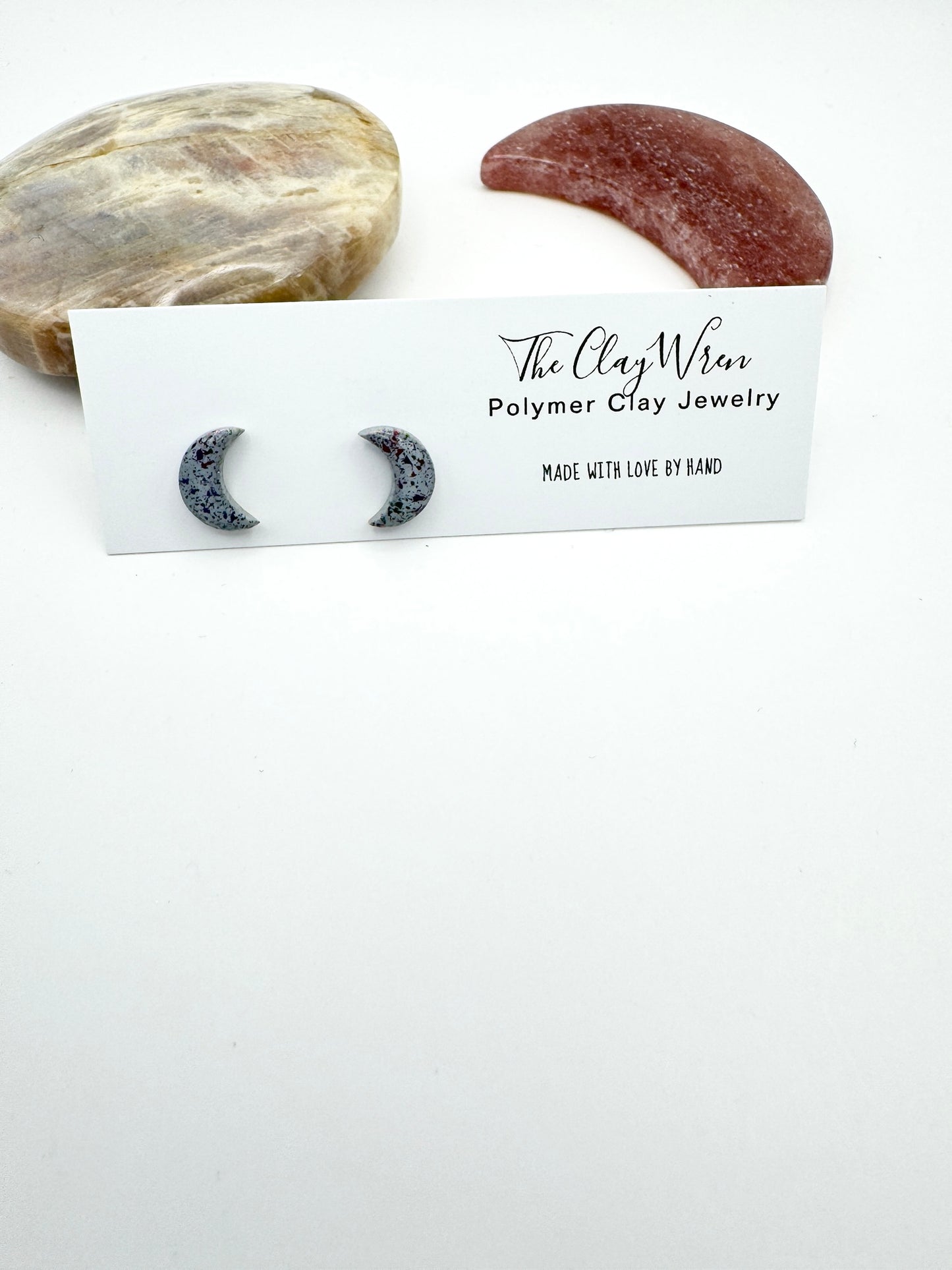 Mini moon studs- Blue
