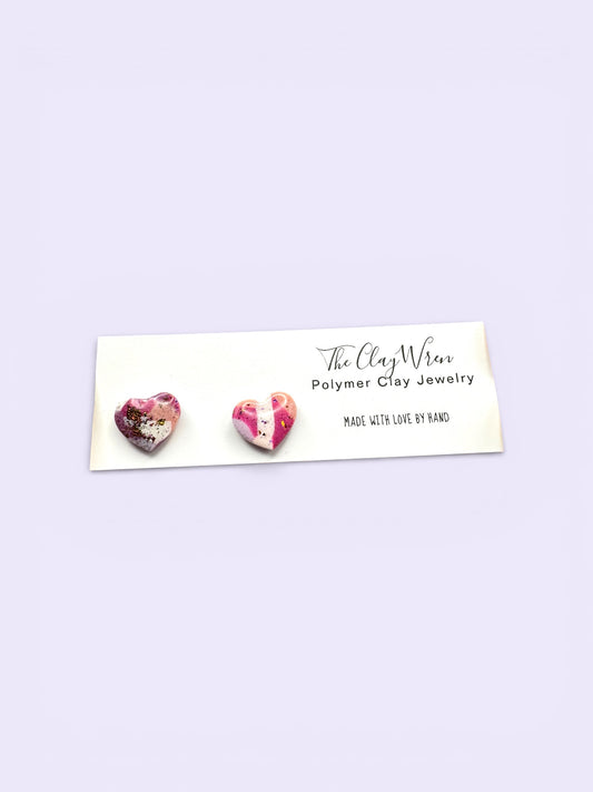 Heart Multicolor Studs- Small