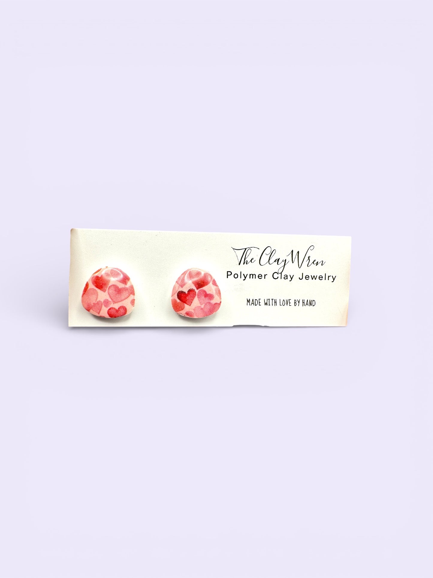Red & Pink Hearts Studs- Large