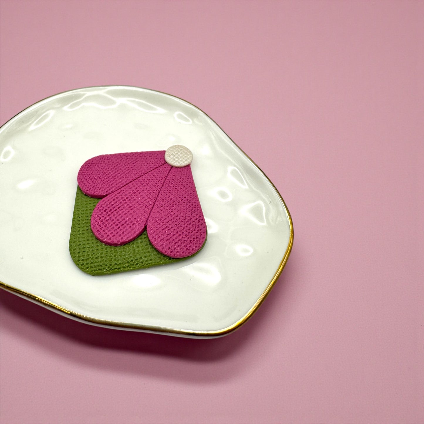 Corner bookmark (pink flower top)