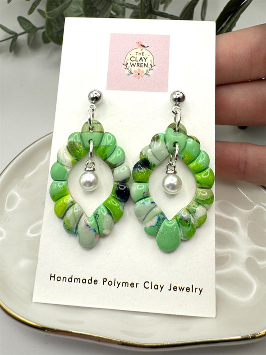 Botanical Dangles- Window with pearl charm