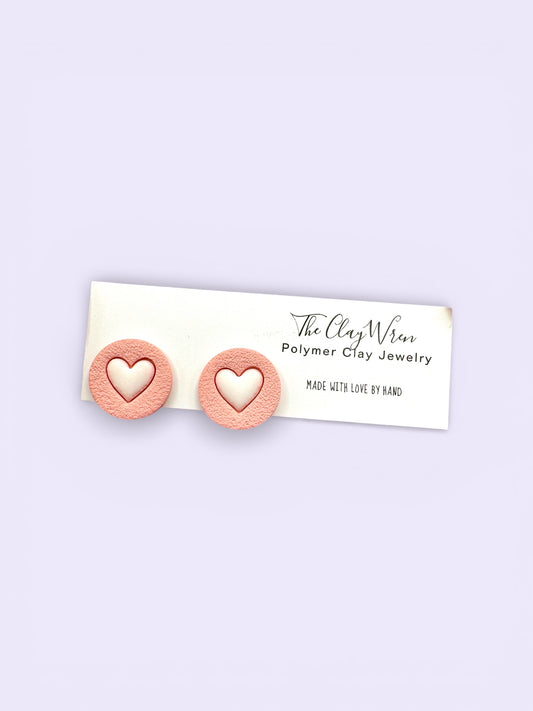 Pink VDay Studs (1 pair)