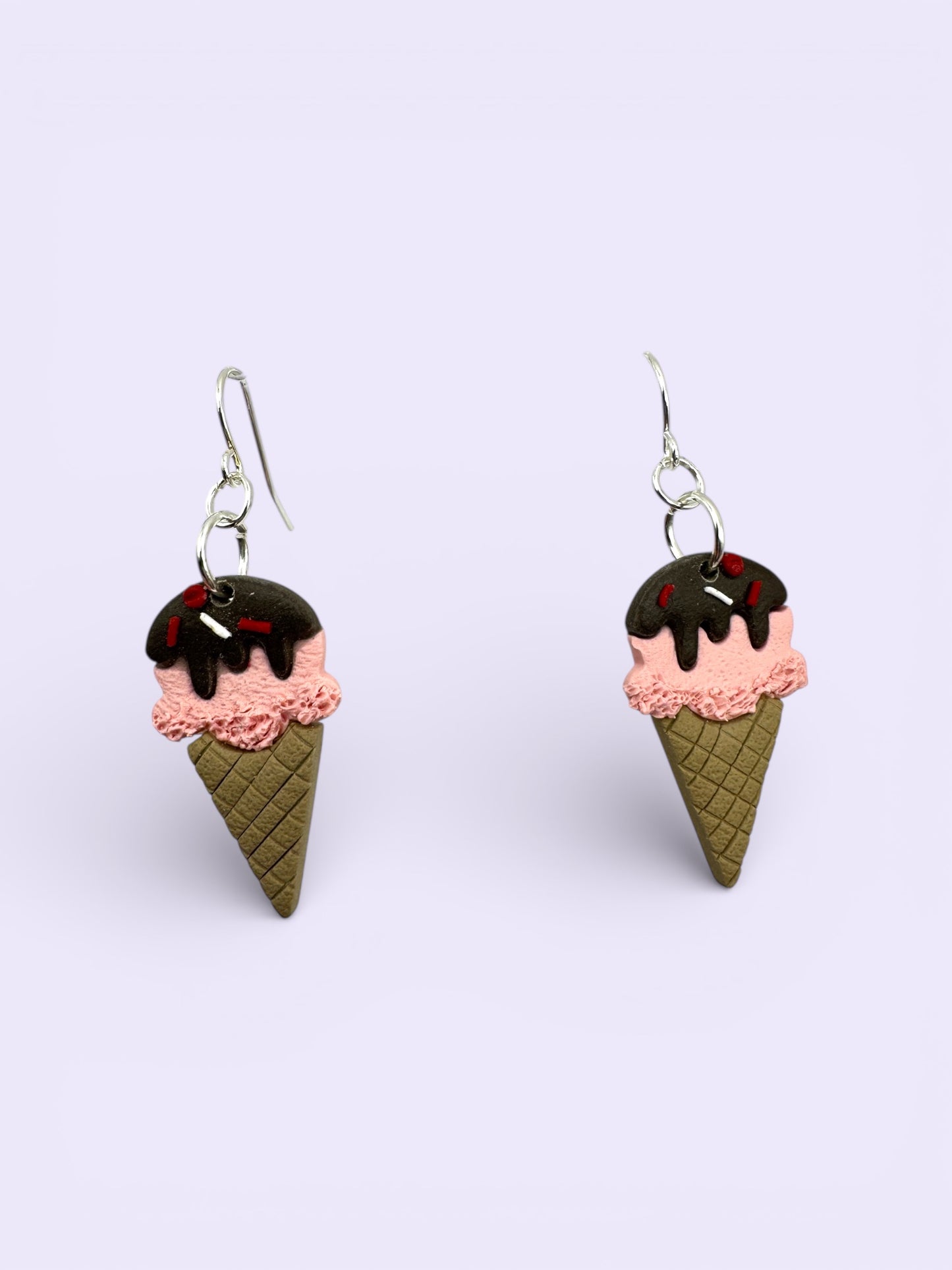 Ice Cream Cone Dangles (Stainless Steel Hooks)