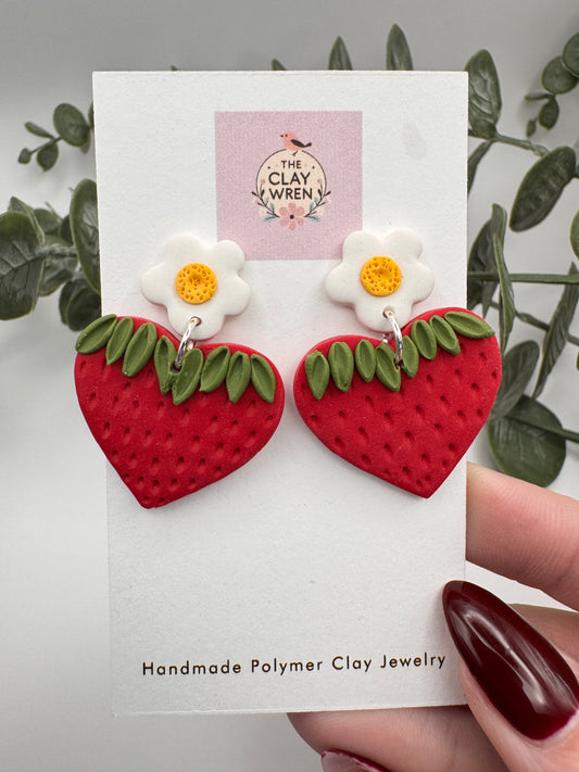 Strawberry Patch Heart Dangles