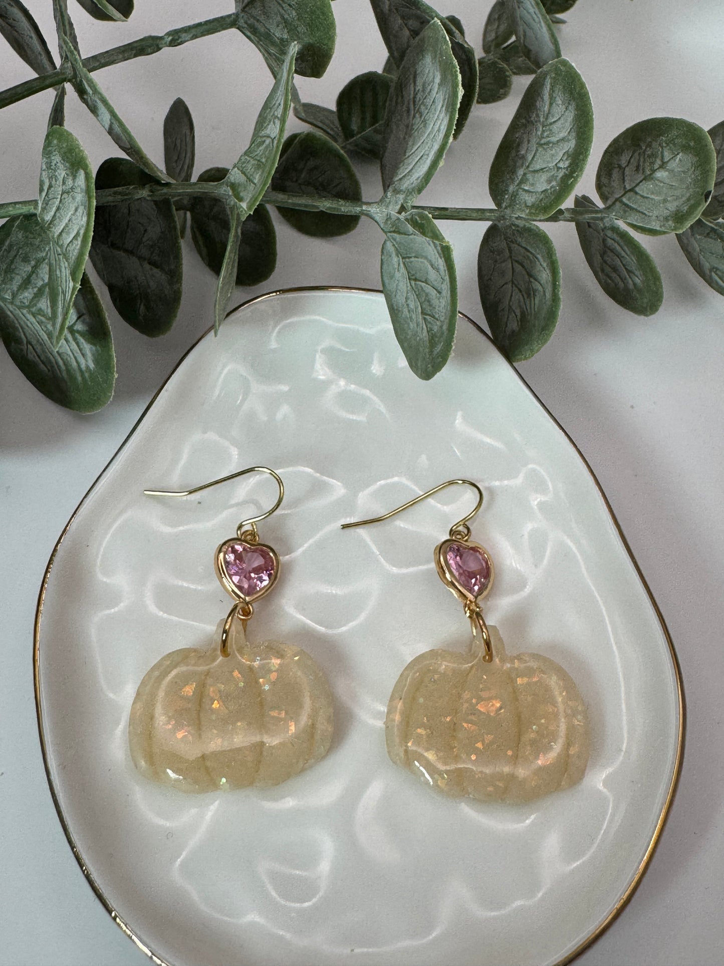 Faux Opal Pumpkins with Charm