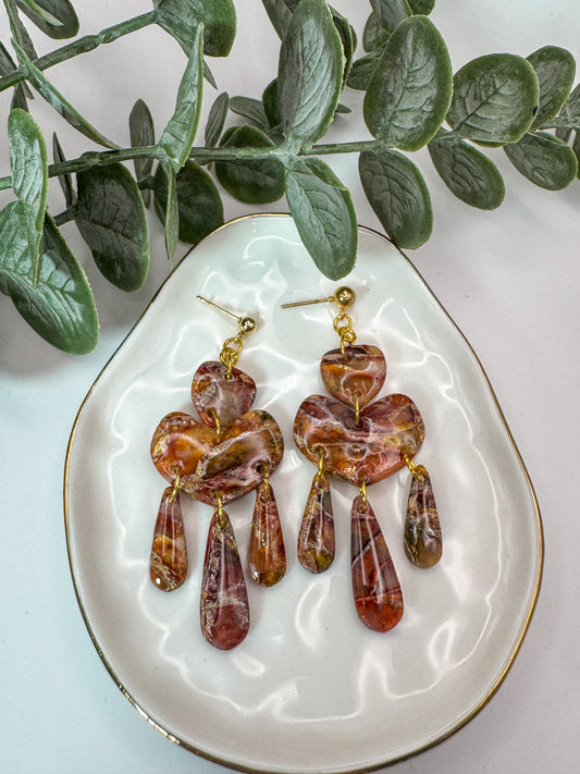 Faux Stone Heart Dangles