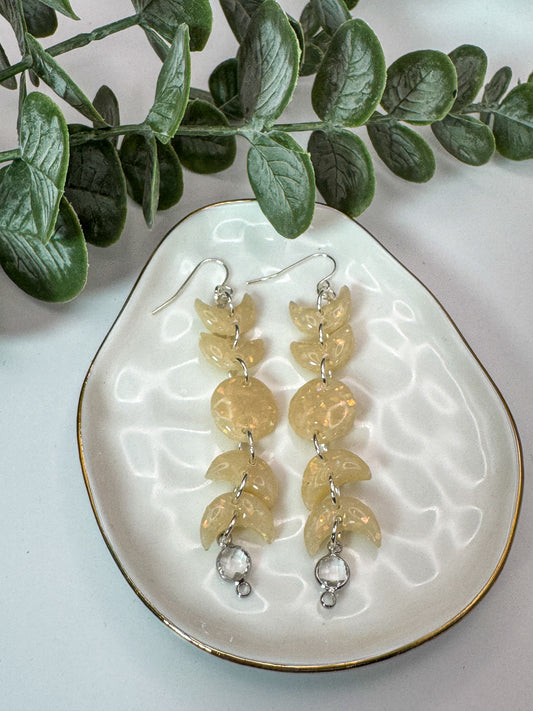 Faux Opal Moon Phase Dangles