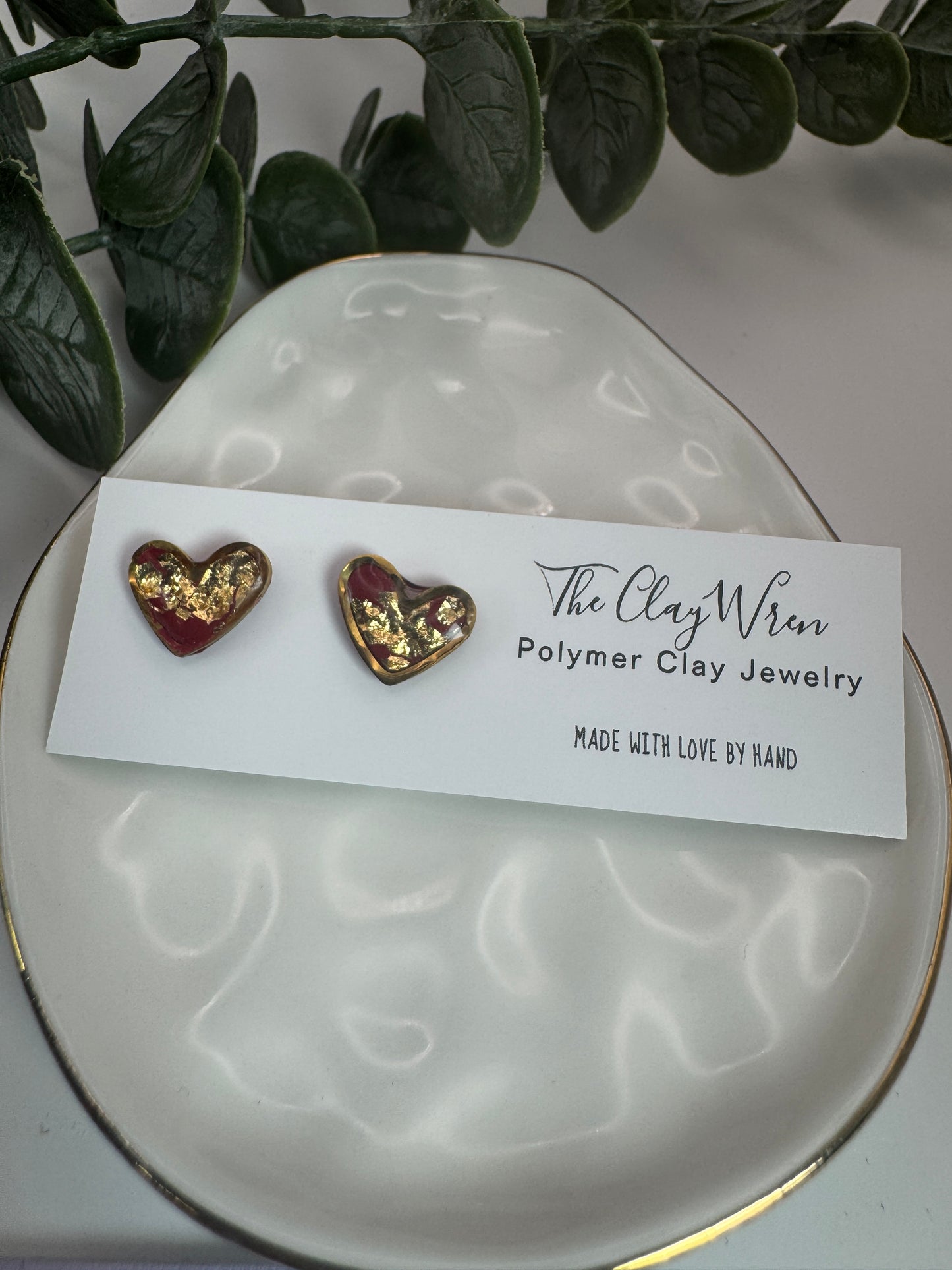 Mini Heart Bezel Studs *Gold*
