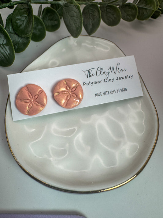 Pink Sand Dollar Studs