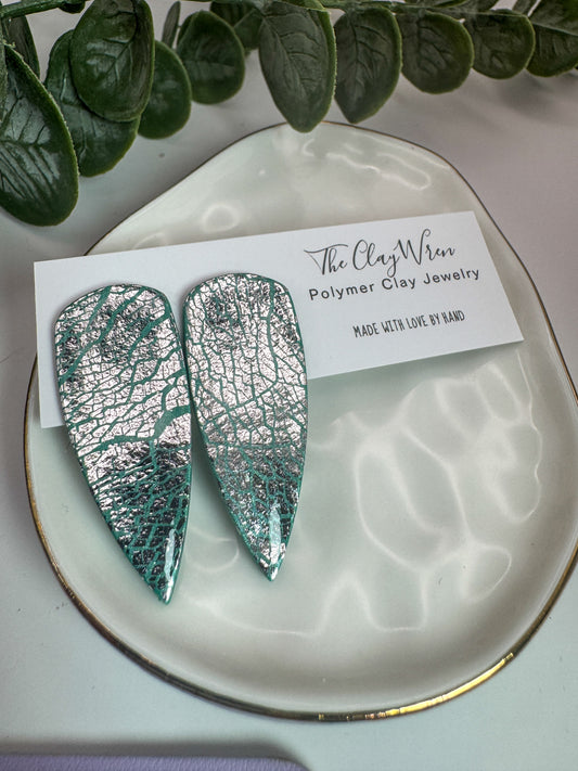 Large Teal Daggar Studs