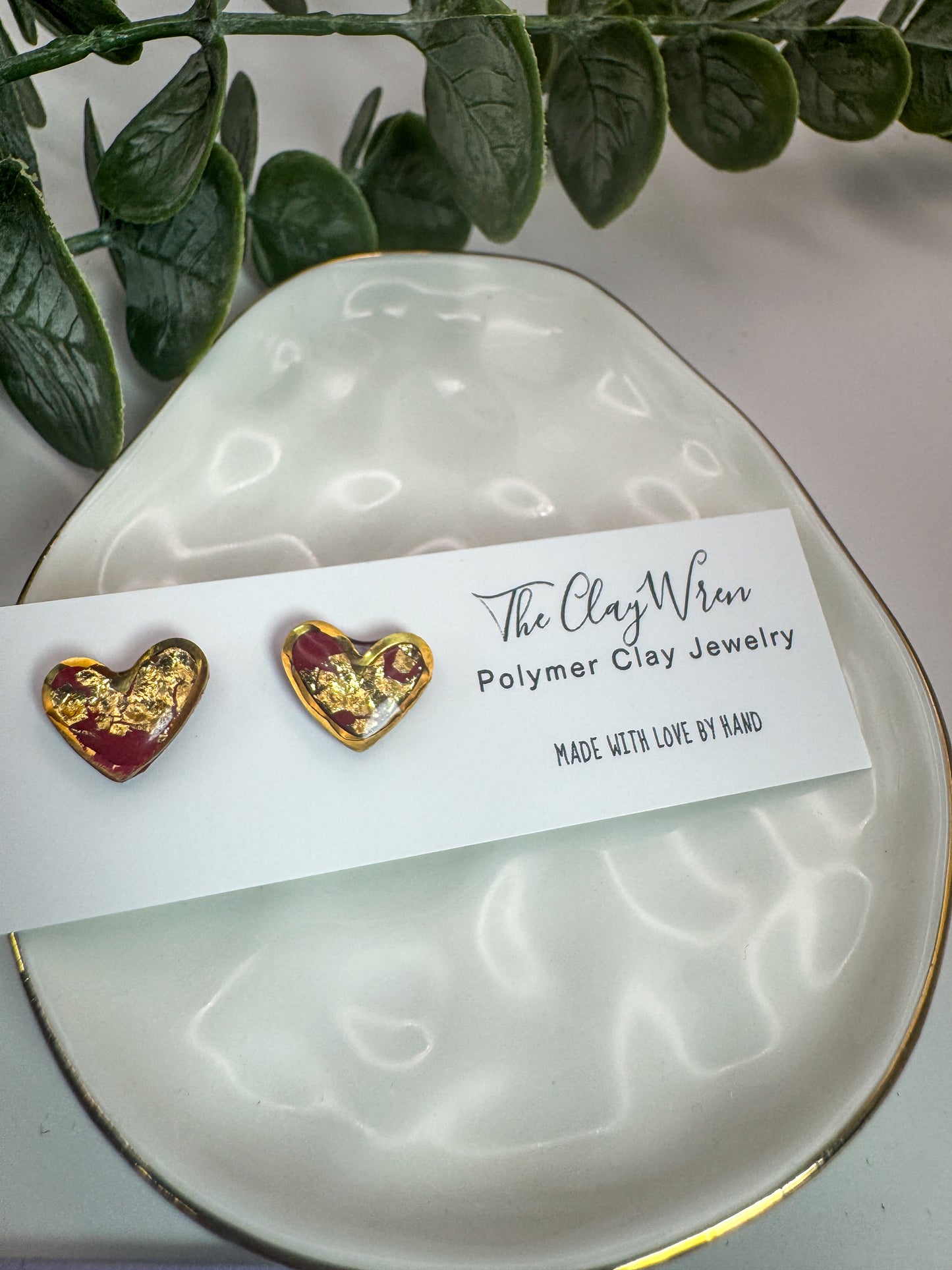 Mini Heart Bezel Studs *Gold*