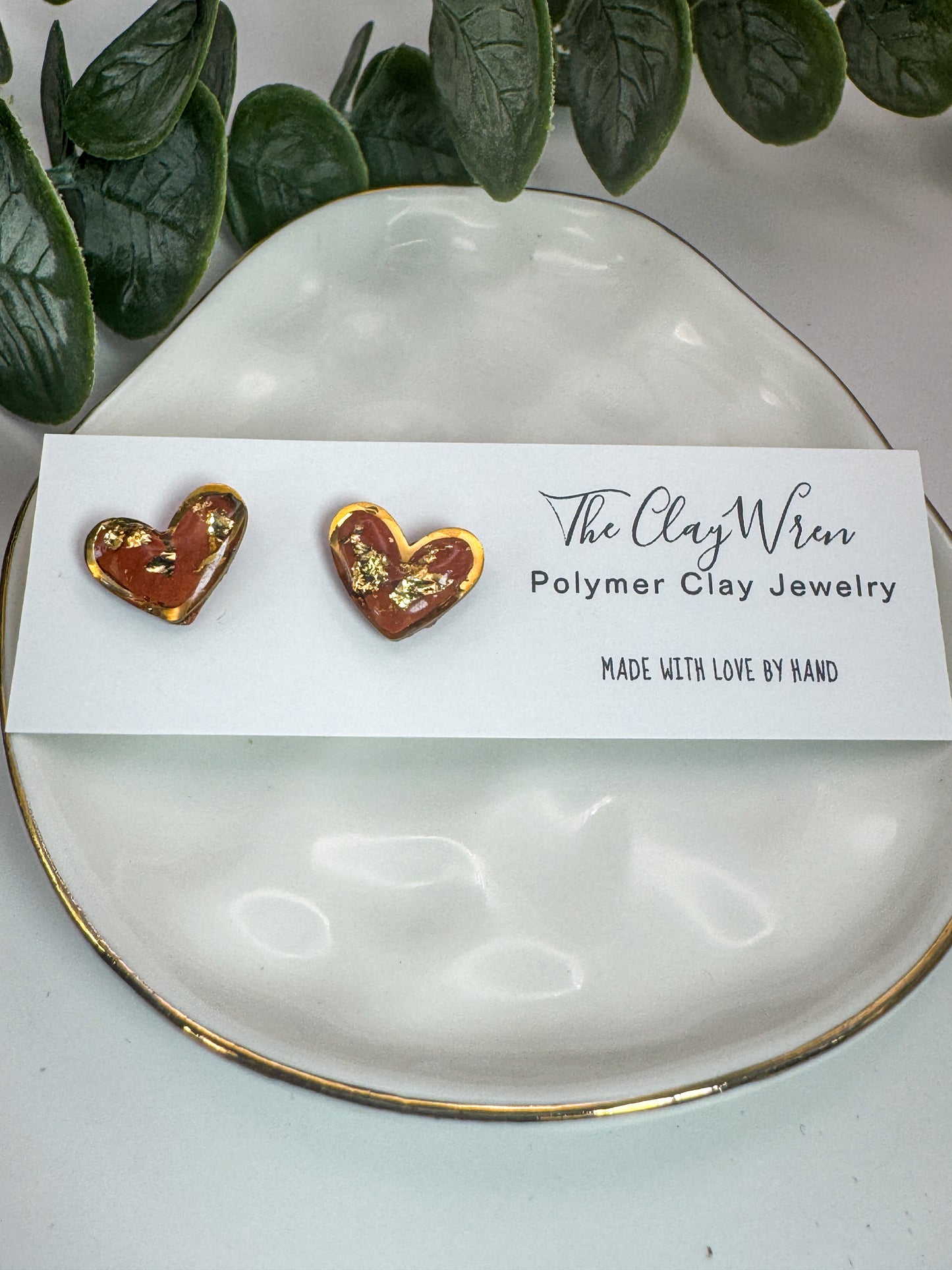 Mini Heart Bezel Studs *Gold*