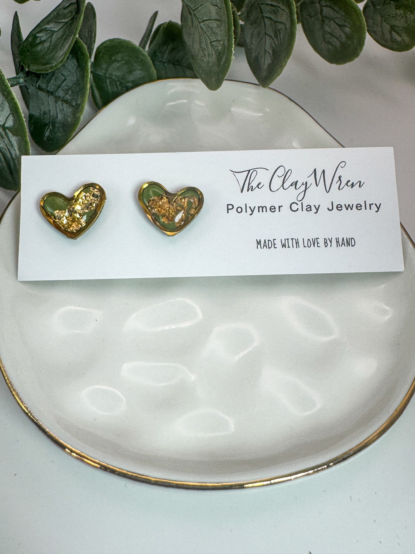 Mini Heart Bezel Studs *Gold*