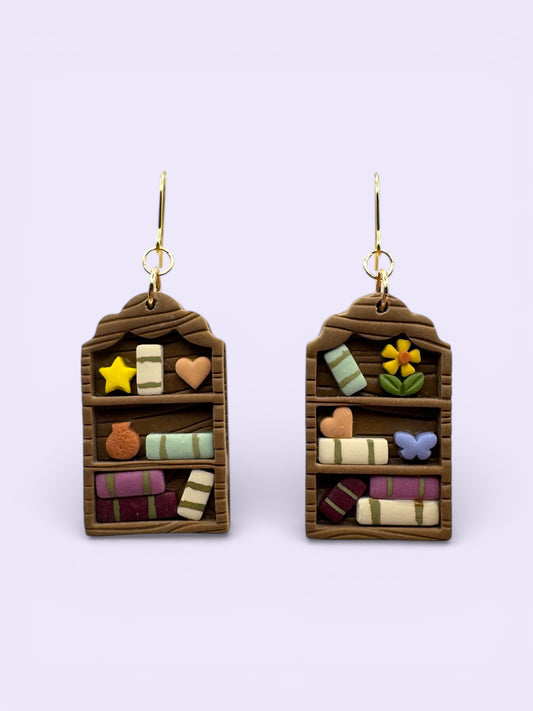 Large Bookshelf Dangles- Gold Hooks (Stainless Steel)