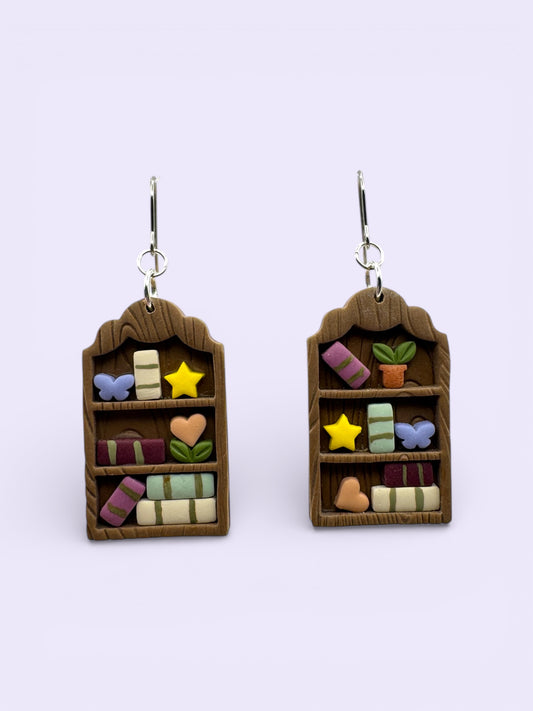 Large Bookshelf Dangles- Silver Hooks (Stainless Steel)