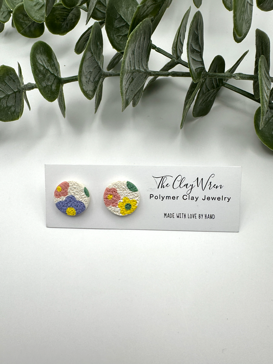 Large Spring Studs- Spring Floral